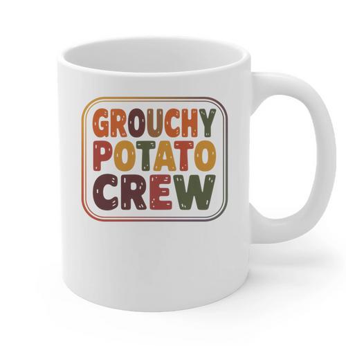 Grouchy Potato Crew Introvert Sarcasm Premium Tri-Blend Graphic Print Coffee Mug - Raresse