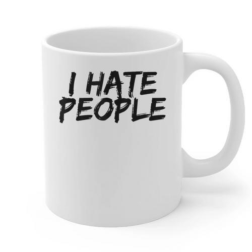 I Hate People Graffiti Introverts Meme Loner Graphic Print Coffee Mug - Raresse