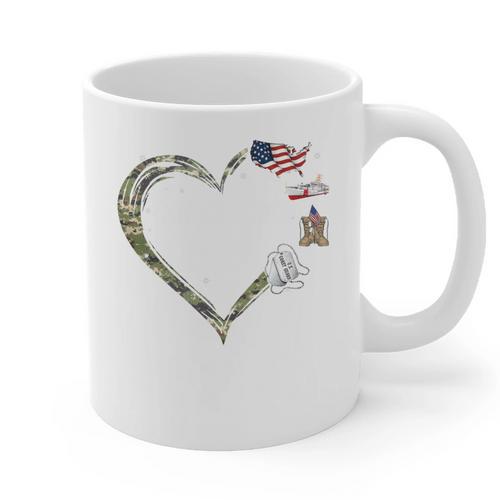 Heart Coast Guard Wife Coast Guard Graduation Wife USCG Wife Graphic Print Coffee Mug - Best Gift Smart
