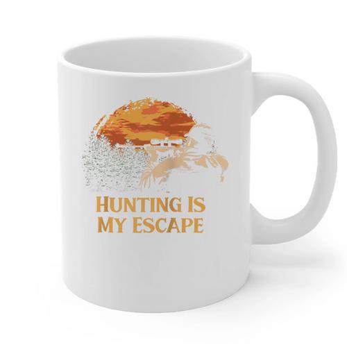 Hunting Is My Escape Introvert Hunter Antisocial Raglan Baseball Tee Graphic Print Coffee Mug - Raresse