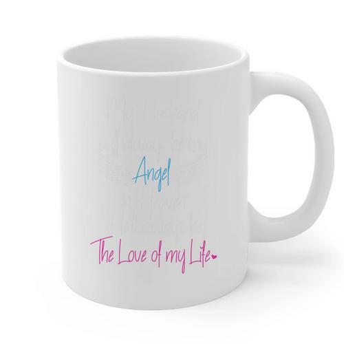 My Husband My Angel In Heaven In Loving Memory Of My Husband Premium Tri-Blend Graphic Print Coffee Mug - Easessy