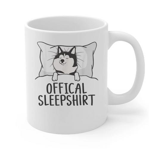 Husky Dog Pajama Husky Official Sleepshirt Mom Dad Kid Graphic Print Coffee Mug - Father's Day Fun
