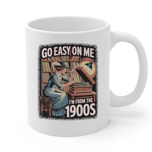 I'm From The 1900s Vinyl Record Lover For Women Premium Graphic Print Coffee Mug - Figerry