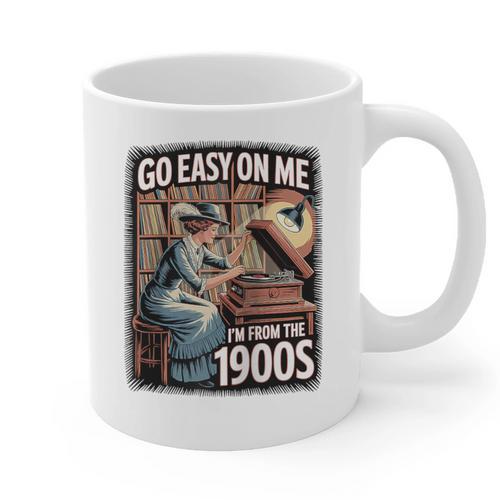 I'm From The 1900s Vinyl Record Lover For Women Raglan Baseball Tee Graphic Print Coffee Mug - Figerry