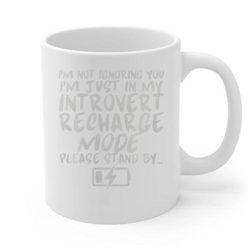 I'm Not Ignoring You I'm Just In My Introvert Recharge Mode Premium Tri-Blend Graphic Print Coffee Mug - Raresse