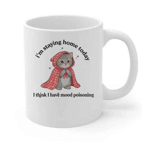 I’m Staying Home Today Cat Introvert Homebody Graphic Print Coffee Mug - Raresse