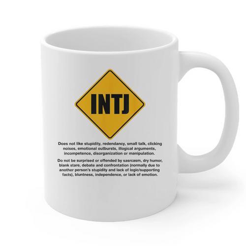 INTJ Warnings Architect Personality Type Introvert Graphic Print Coffee Mug - Raresse