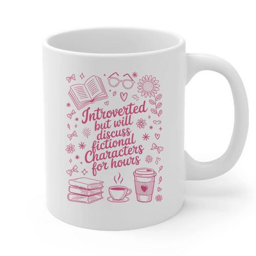 Introvert Fictional Character Read Books Lover Reading Graphic Print Coffee Mug - Raresse