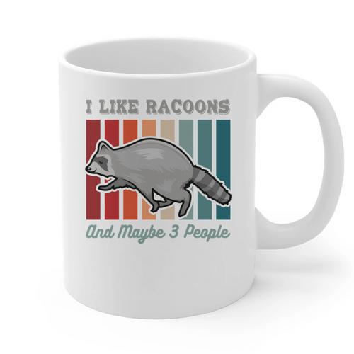 Introvert Raccoon Animal Lover Trash Panda Antisocial Retro Graphic Print Coffee Mug - Raresse
