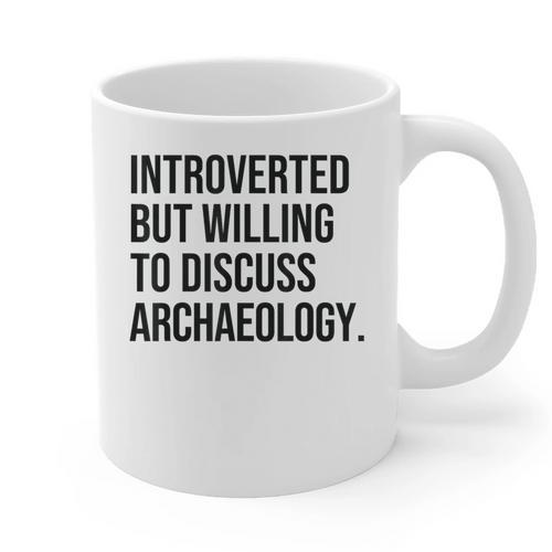 Introverted Archaeologist Archaeology Introvert Graphic Print Coffee Mug - Raresse