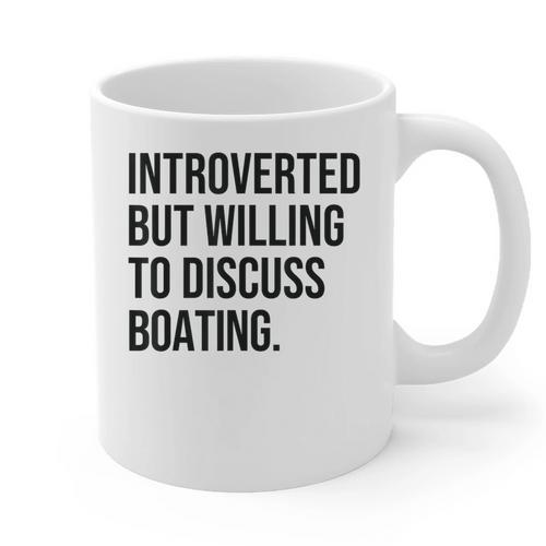 Introverted Boater Boating Introvert Graphic Print Coffee Mug - Raresse
