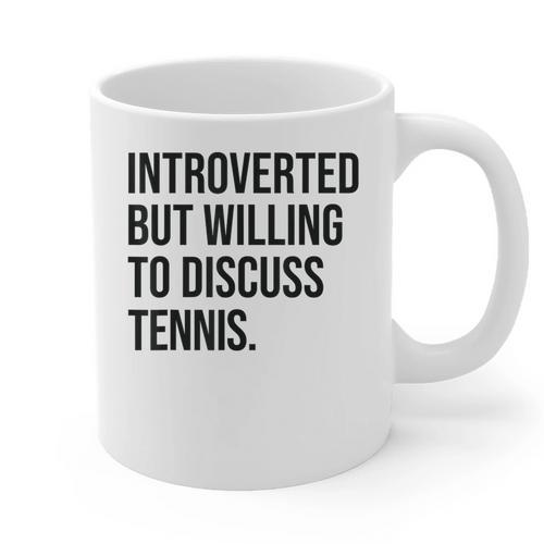 Introverted Tennis Player Tennis Introvert Graphic Print Coffee Mug - Raresse