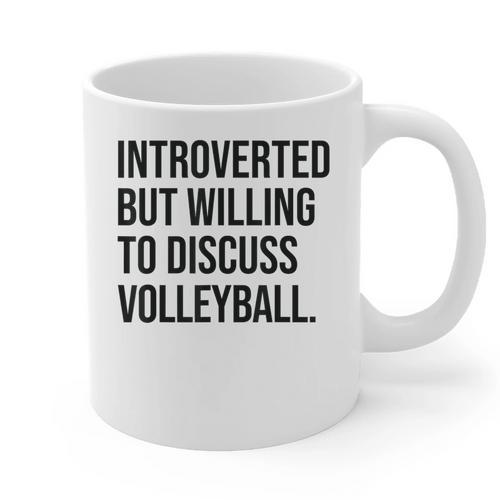 Introverted Volleyball Player Volleyball Introvert Graphic Print Coffee Mug - Raresse