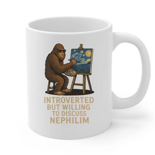 Introverted But Willing To Discuss Nephilim Graphic Print Coffee Mug - Raresse