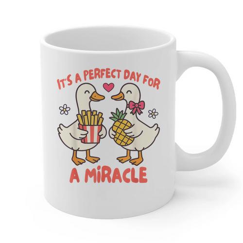 IVF Mom Dad Embryo Transfer Day It's A Day For A Miracle Graphic Print Coffee Mug - Father's Day Fun