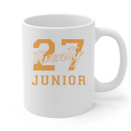 Junior Class 2027 Graduation Back To School Orange Letters Premium Tri-Blend Graphic Print Coffee Mug - Best Gift Smart