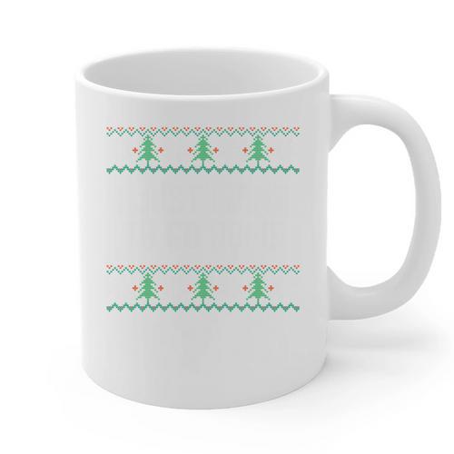 I Just Want To Go Home Ugly Anti Christmas Sweater Introvert Graphic Print Coffee Mug - Raresse