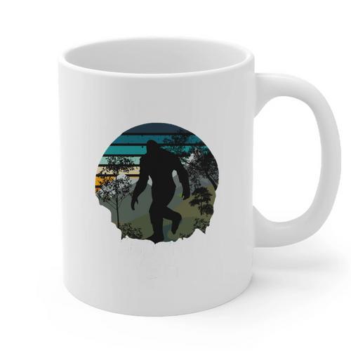 Just Me And My Yeti Retro Sunset Mountain Hiking Introvert Graphic Print Coffee Mug - Raresse