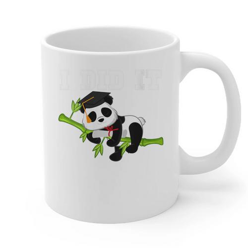 I Did It Kawaii Panda With Graduation Cap Diploma Graphic Print Coffee Mug - Best Gift Smart