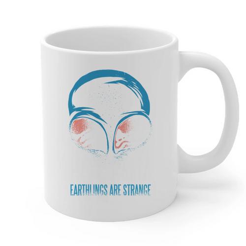 Keep Calm Earthlings Are Strange Alien Introvert Graphic Print Coffee Mug - Raresse