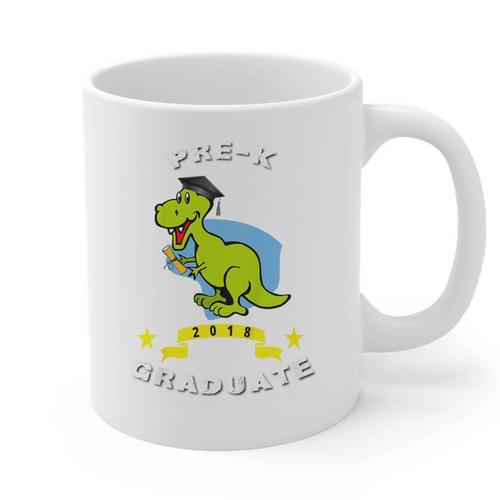 Kids Dinosaur Pre-K Graduation TShirt Kids Preschool Graduation Graphic Print Coffee Mug - Best Gift Smart