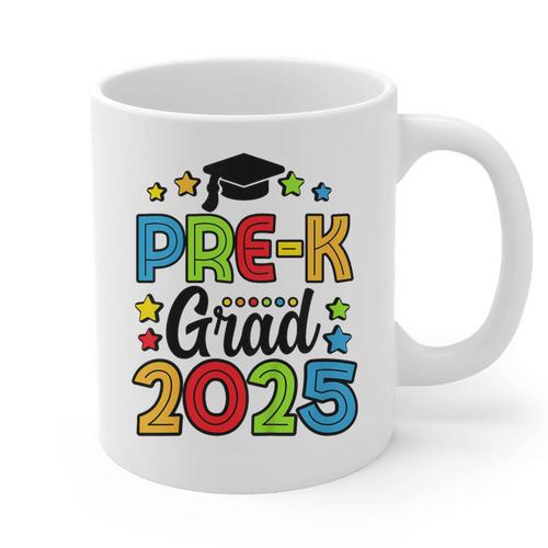 Kids Pre-K Grad 2025 Preschool Prek Graduation Graphic Print Coffee Mug - Best Gift Smart
