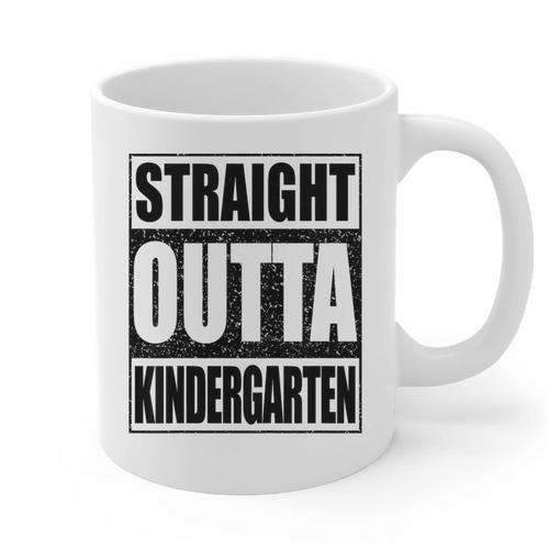 Kids Straight Outta Kindergarten Shirt Boy Girl Graduation Graphic Print Coffee Mug - Best Gift Smart