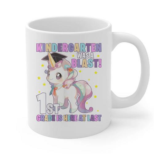 Kindergarten Graduation Unicorn Kindergarten Graduate Girls Graphic Print Coffee Mug - Best Gift Smart