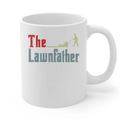 Lawn Mowing Lawnfather Dad Lawn Mower Gardening Graphic Print Coffee Mug - Father's Day Fun