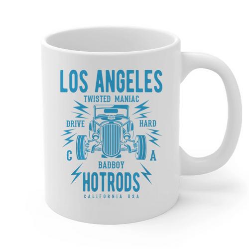 Los Angeles Hotrods Automotive Nostalgia Premium Tri-Blend Graphic Print Coffee Mug - Figerry