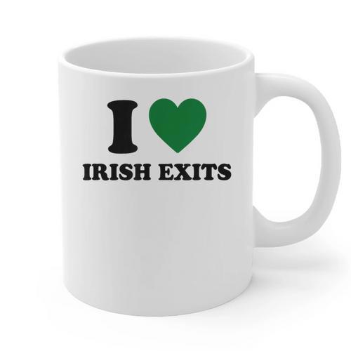 I Love Irish Exits St Patrick's Day Introvert Party Graphic Print Coffee Mug - Raresse