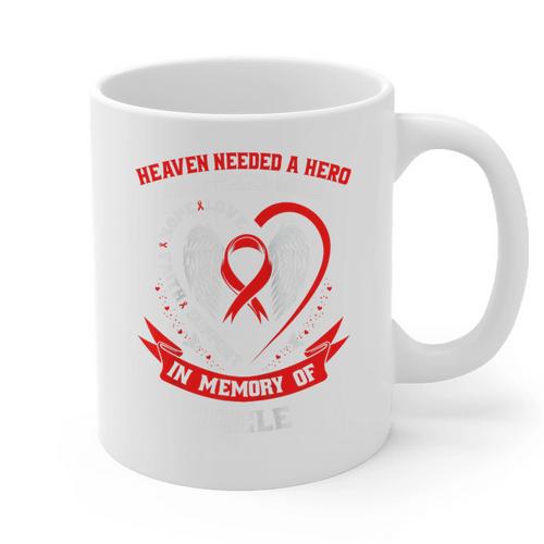 In Memory Of My Uncle Heart Disease Awareness Month Memorial Raglan Baseball Tee Graphic Print Coffee Mug - Easessy