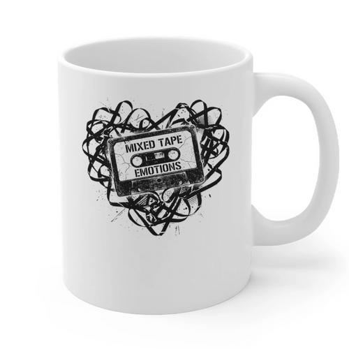 Mixed Tape Emotions Music Lover Nostalgia Quote Premium Tri-Blend Graphic Print Coffee Mug - Figerry