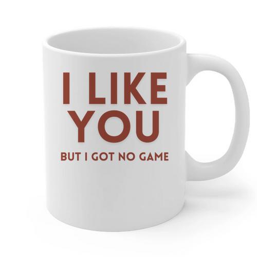 I Like You But Got No Game Introvert Minimalist Joke Graphic Print Coffee Mug - Raresse