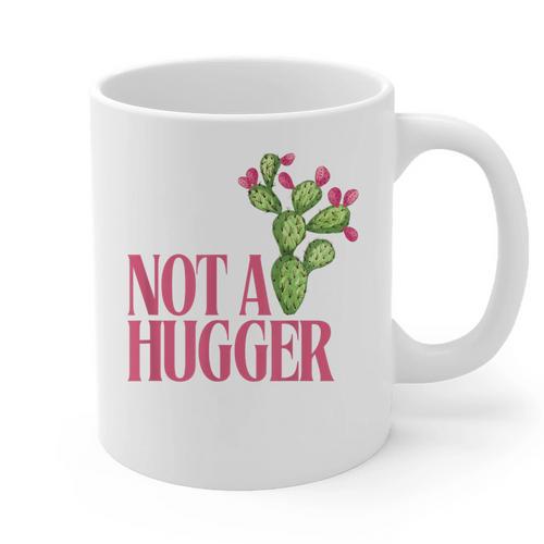 Not a Hugger Sarcastic Introvert Cactus Theme Women Graphic Print Coffee Mug - Raresse