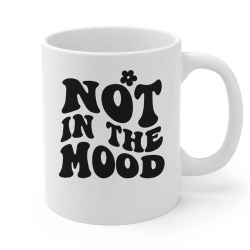 Not In The Mood Anti Social Introvert Sarcastic Retro Graphic Print Coffee Mug - Raresse