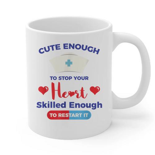 Nurse Tshirt Graduation Nursing School Birthday Graphic Print Coffee Mug - Best Gift Smart
