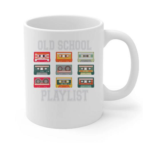 Old School Playlist Nostalgia Vibes Cassette Graphic Print Coffee Mug - Figerry