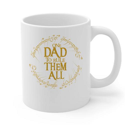 One Dad To Rule Them All Fantasy Nerd Dad Graphic Graphic Print Coffee Mug - Father's Day Fun