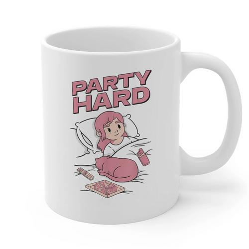 Party Hard Comfortable Stay At Home Introvert Graphic Print Coffee Mug - Raresse