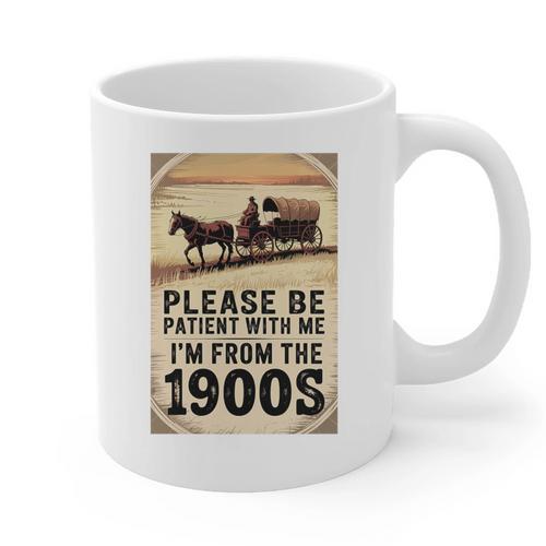 Be Patient With Me I'm From The 1900s Birthday Retirement Premium Tri-Blend Graphic Print Coffee Mug - Figerry