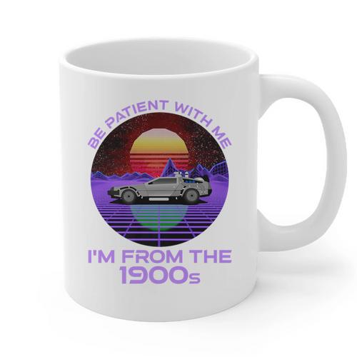 Be Patient With Me I'm From The 1900s Synthwave Premium Graphic Print Coffee Mug - Figerry