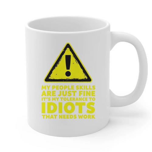 My People Skills Are Just Fine Sarcastic Introvert Premium Tri-Blend Graphic Print Coffee Mug - Raresse