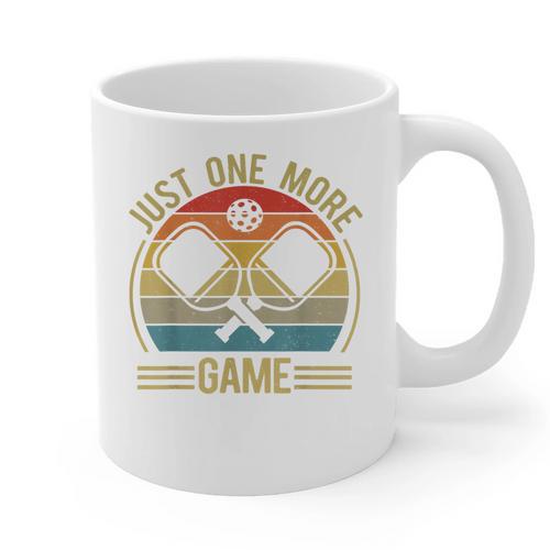 Pickleball-Shirt Just One More Game Dad Mom Women Men Graphic Print Coffee Mug - Father's Day Fun