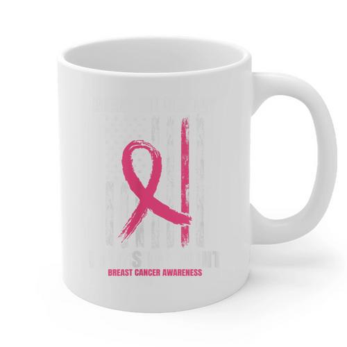 Pink In Memory Of Aunt Breast Cancer Awareness American Flag Graphic Print Coffee Mug - Easessy