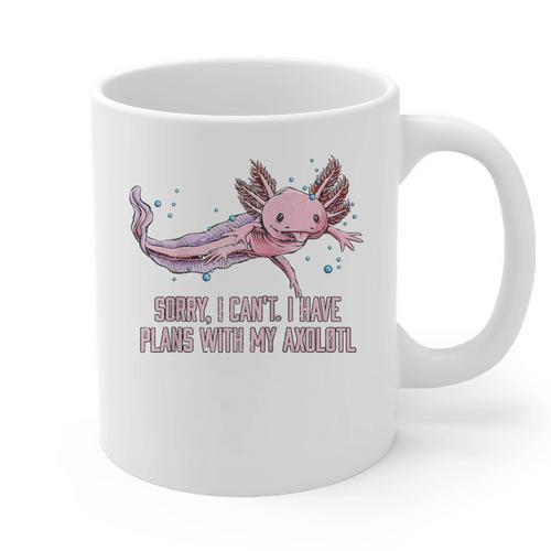 I Have Plans With My Axolotl Salamander Introvert Raglan Baseball Tee Graphic Print Coffee Mug - Raresse