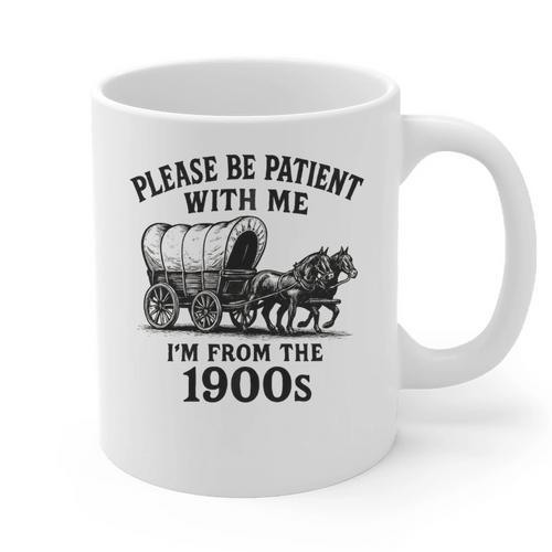 Please Be Patient With Me I'm From The 1900s Boomer Premium Tri-Blend Graphic Print Coffee Mug - Figerry