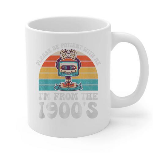Please Be Patient With Me I'm From The 1900s Kawaii Premium Tri-Blend Graphic Print Coffee Mug - Figerry