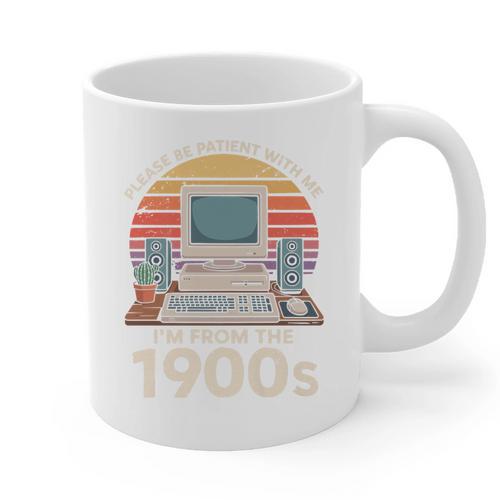 Please Be Patient I'm From The 1900s Retro Computer Geek PC Premium Graphic Print Coffee Mug - Figerry