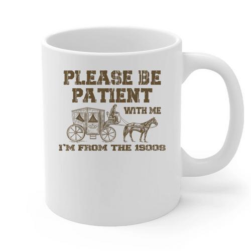 Please Be Patient With Me I'm From The 1900s Retro Horse Graphic Print Coffee Mug - Figerry